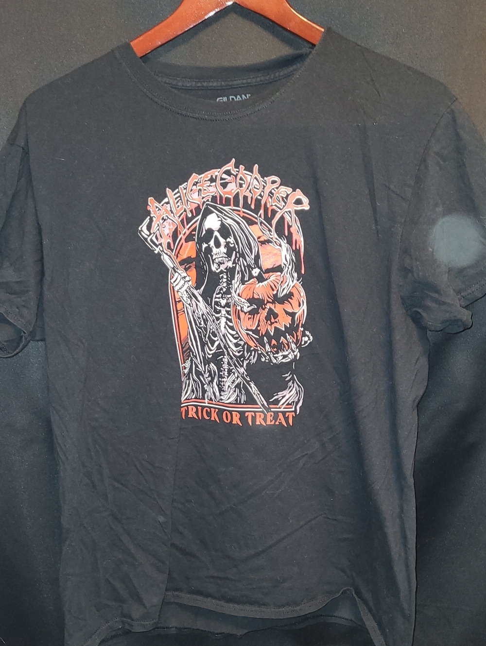 ALICE COOPER Graphic Reaper Tee TRICK OR TREAT- Black  Xl